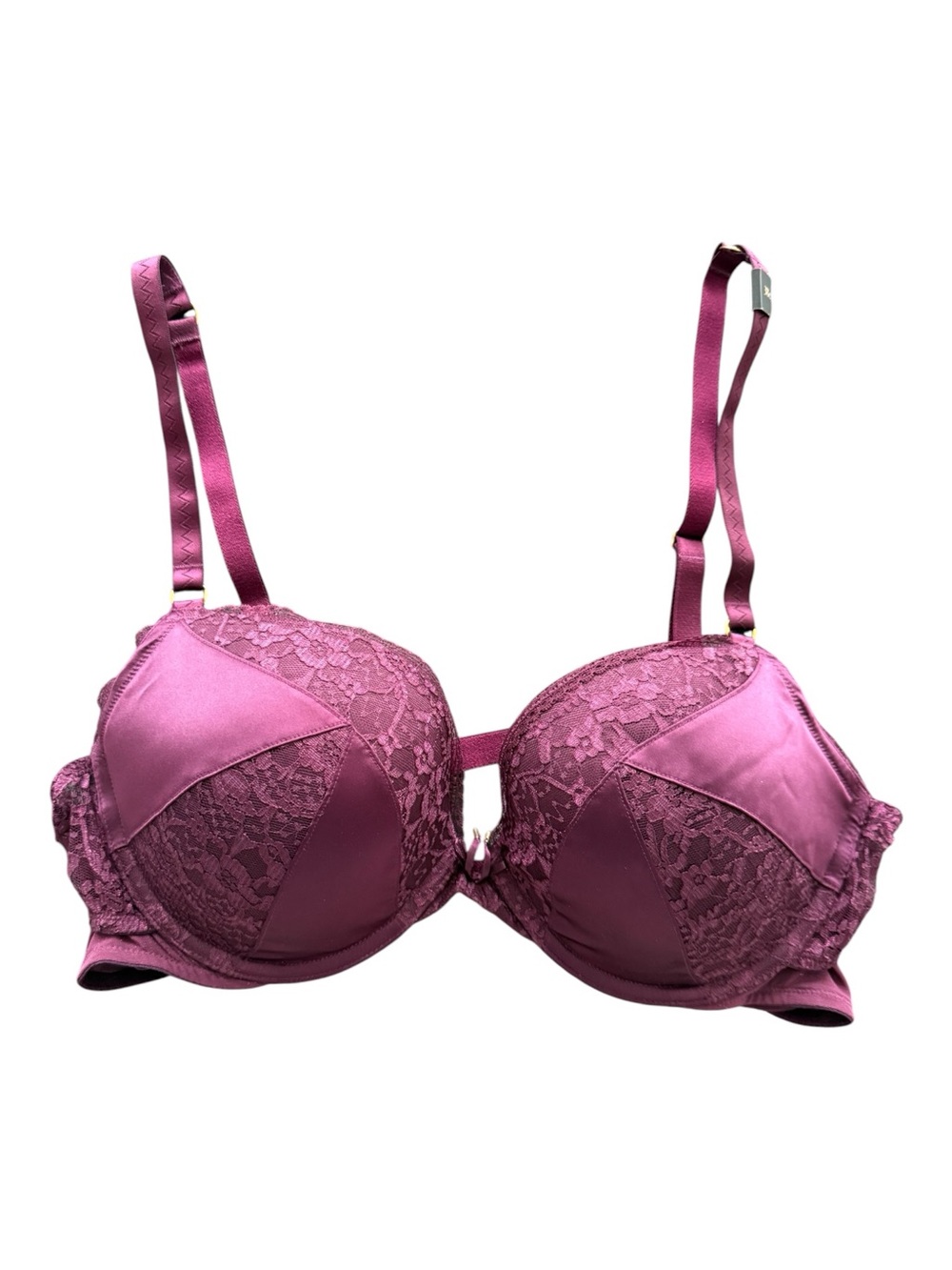 Victoria's Secret Very Sexy Push-Up Bra 38C Burgundy Plum Lace Pigeonnant